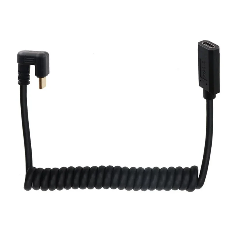 USB 3.1 Type-C между мужчинами и женщинами 4K 60 Гц Пружинный выдвижной зарядный кабель U-образный локоть USB-C Автомобильный кабель для передачи данных Скрученный кабель