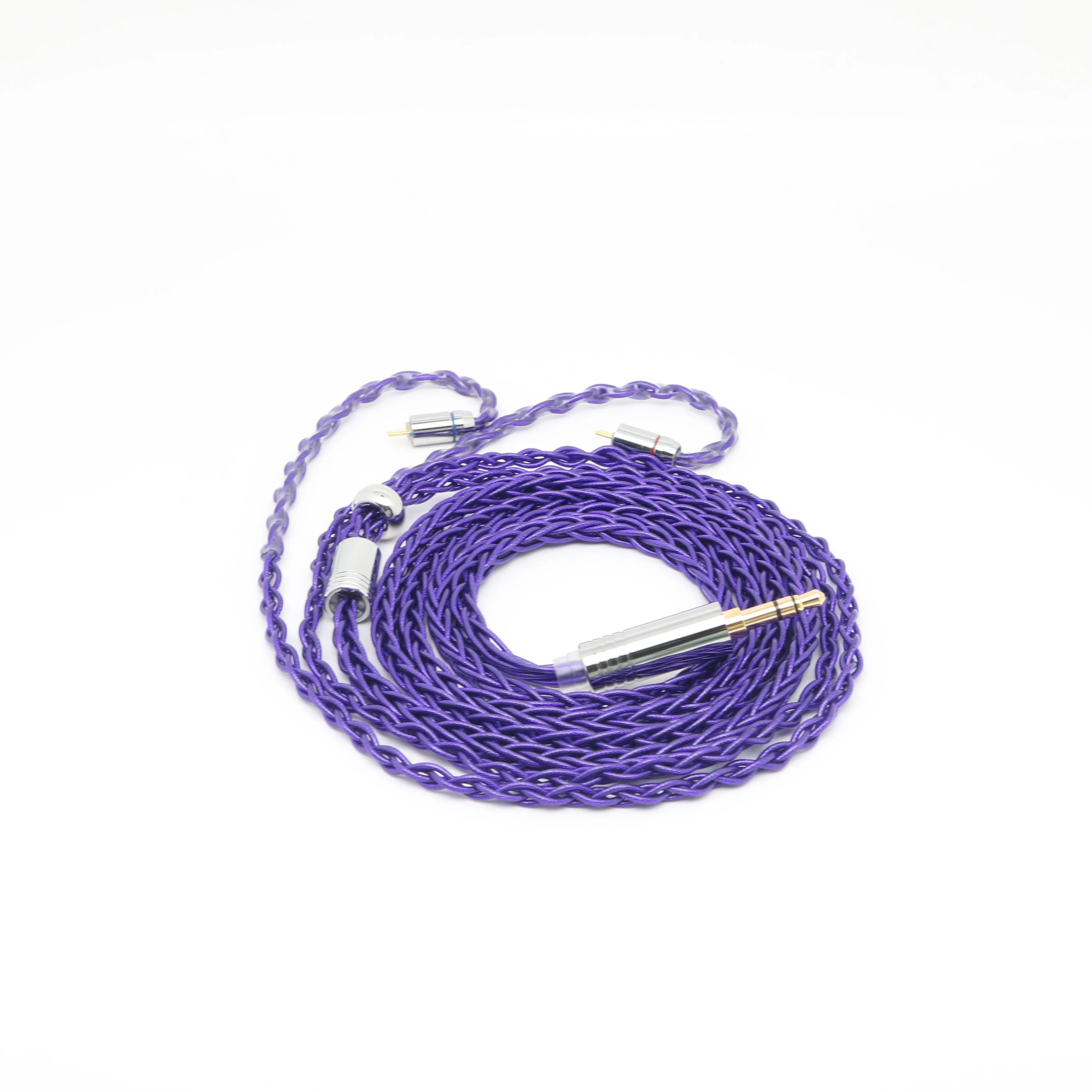 XINHS 8Core Deep Purple Silver Foil Wire 0.78mm2Pin QDC TFZ MMCX Suitable For TFZ LIVE 1PRO Starsea Snow Edition Aria ZAX