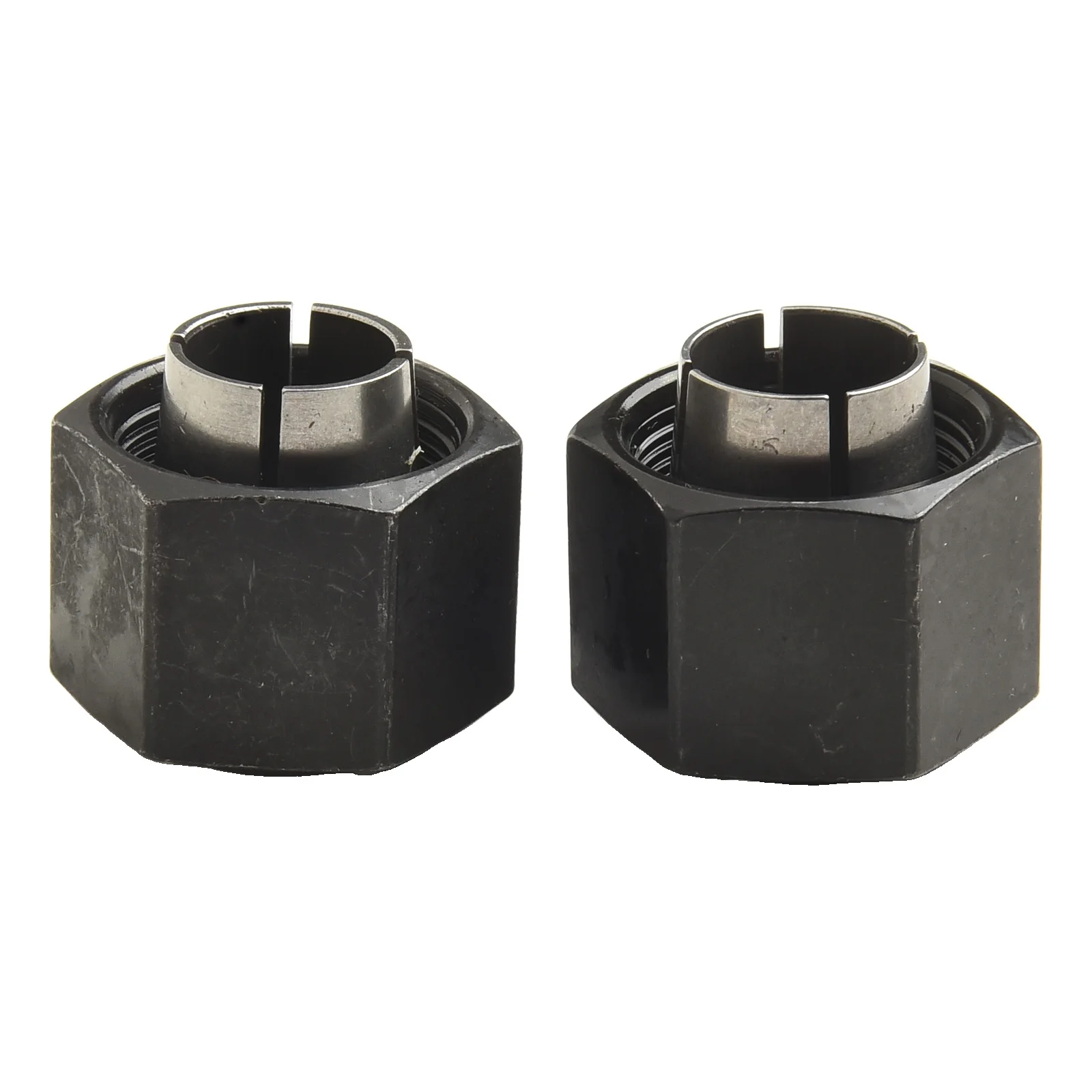 A Complete Set of Two Router Nuts Specifically Engineered to Enhance Performance on DEWALT's Popular BW Series