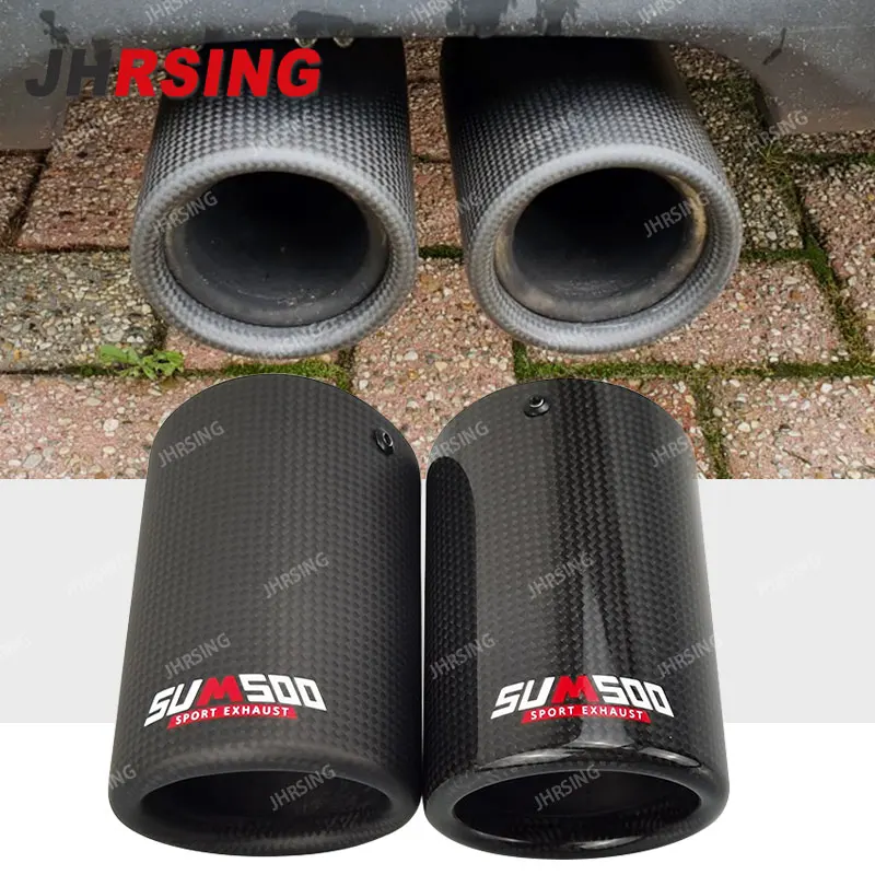 Exhaust Tip Muffler Pipe Cover carbon fiber Exhaust Muffler Tailpipe For VW CC Passat Tiguan Audi JETTA SAGITAR POLO GOLF 7