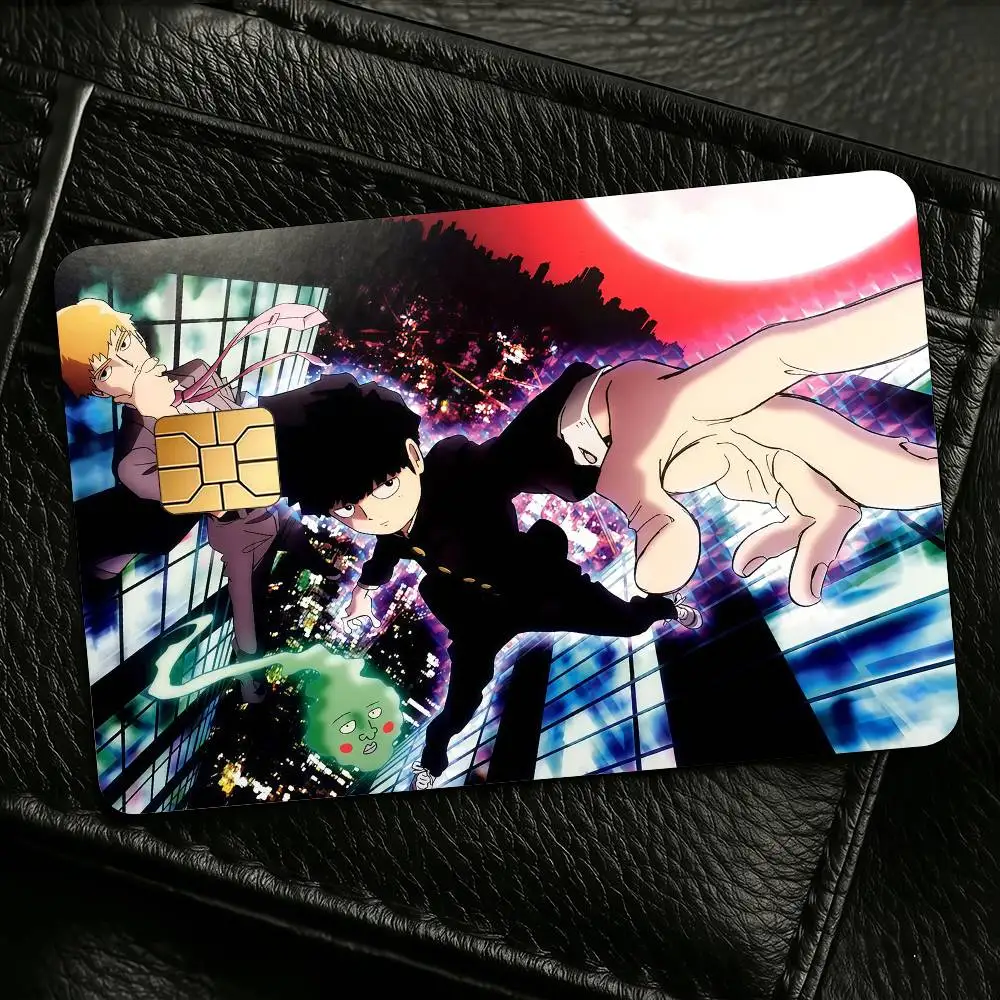 Anime M-MobS P-PsychoS 100 Credit Skin Cover Card Stickers 4PCS Film Bus Pass Front Decoration Bank Debit Waterproof