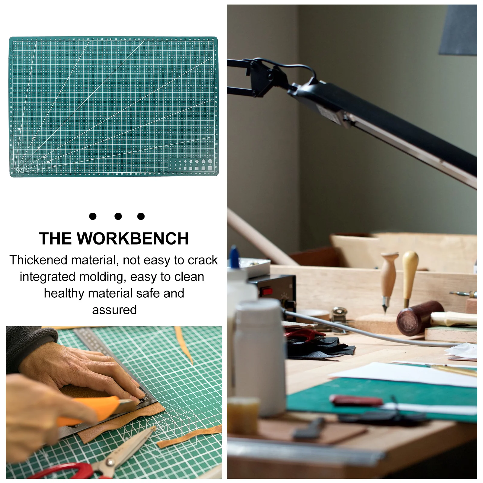 Professionelle PP-Schneidematte, A3, doppelseitig, rutschfest, Bastelmatte zum Nähen, Papier, Gravieren, Scrapbooking, Kunstprojekte, Tisch