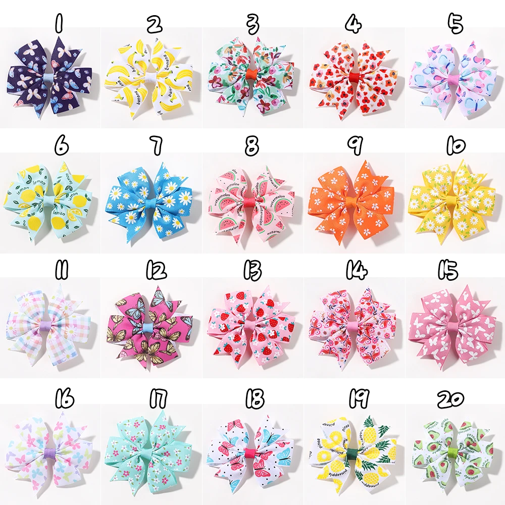 Fiocchi per capelli in tinta unita con Clip per bambini ragazze nastro in Grosgrain fermagli per capelli Boutique forcine copricapo accessori per capelli per bambini