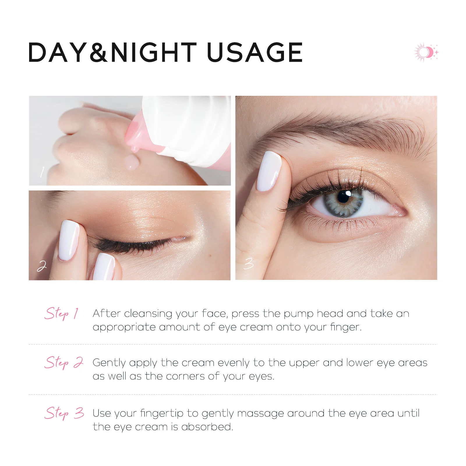 1PC LAIKOU Day And Night Sakura Eye Serum Eye Refreshing Skin Care Eye Bags Cream Moisturizing Dark Circles 20ml