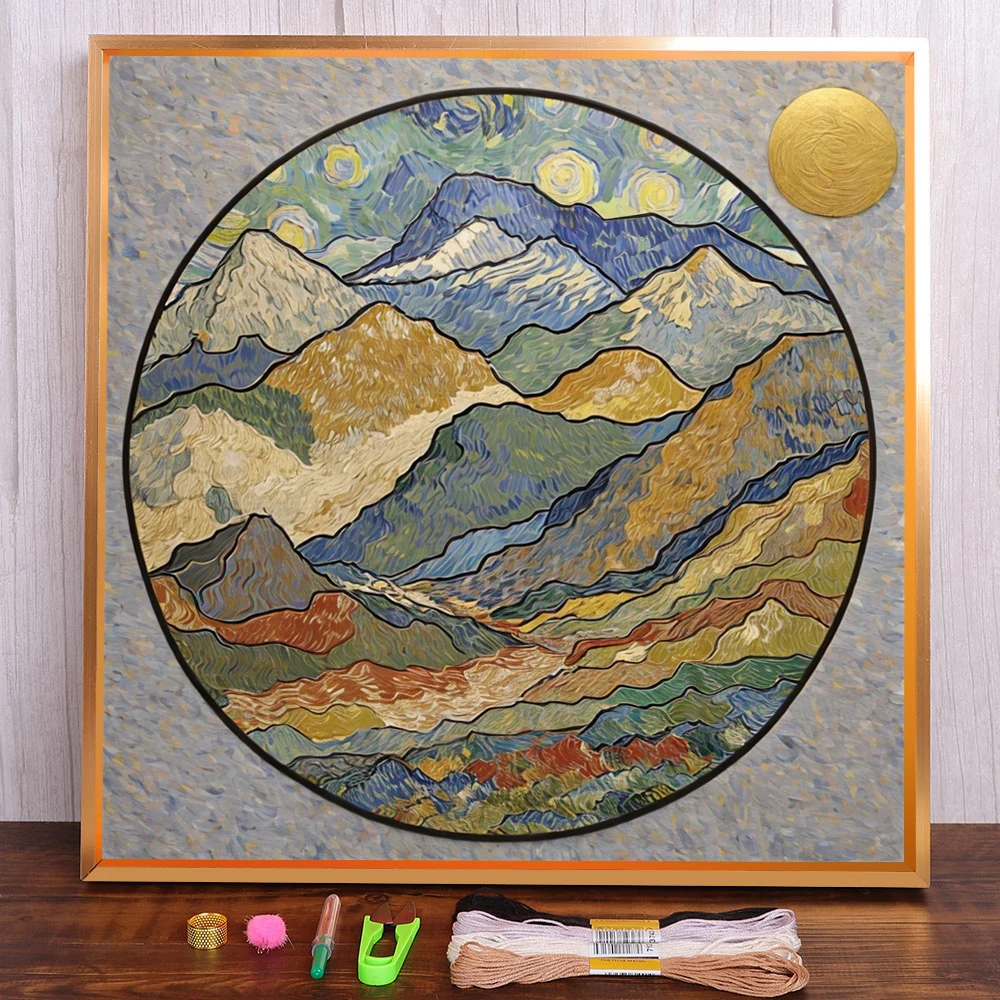 

Fantasy Landscape Pre-Printed Cross-Stitch Full Kit DIY Embroidery Hobby Needlework Sewing Handicraft Different Jewelry Sales