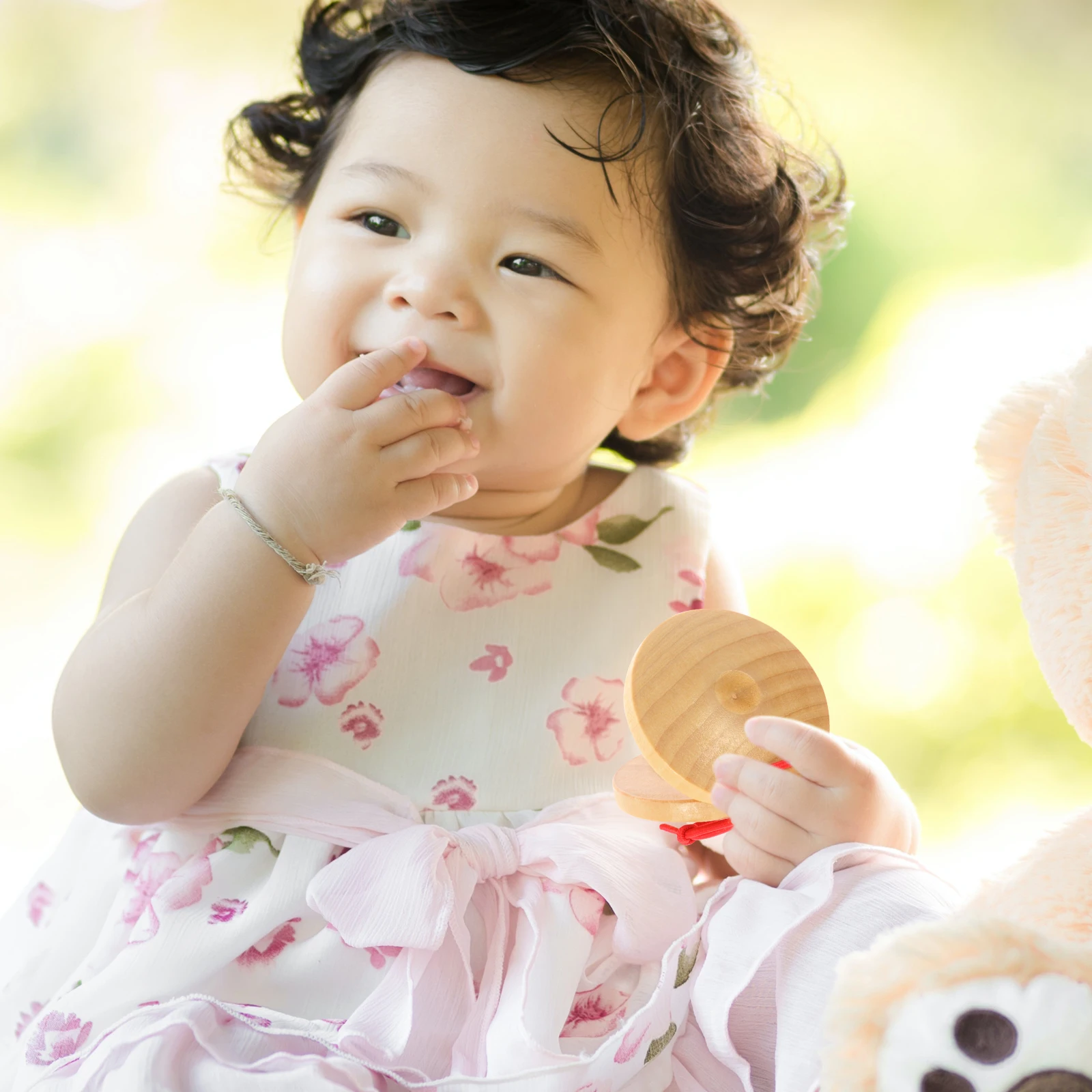 8pcs Wooden Castanets Kids Musical Instruments Baby Preschool Percussion Toys Handheld Creative Educational Play Tool