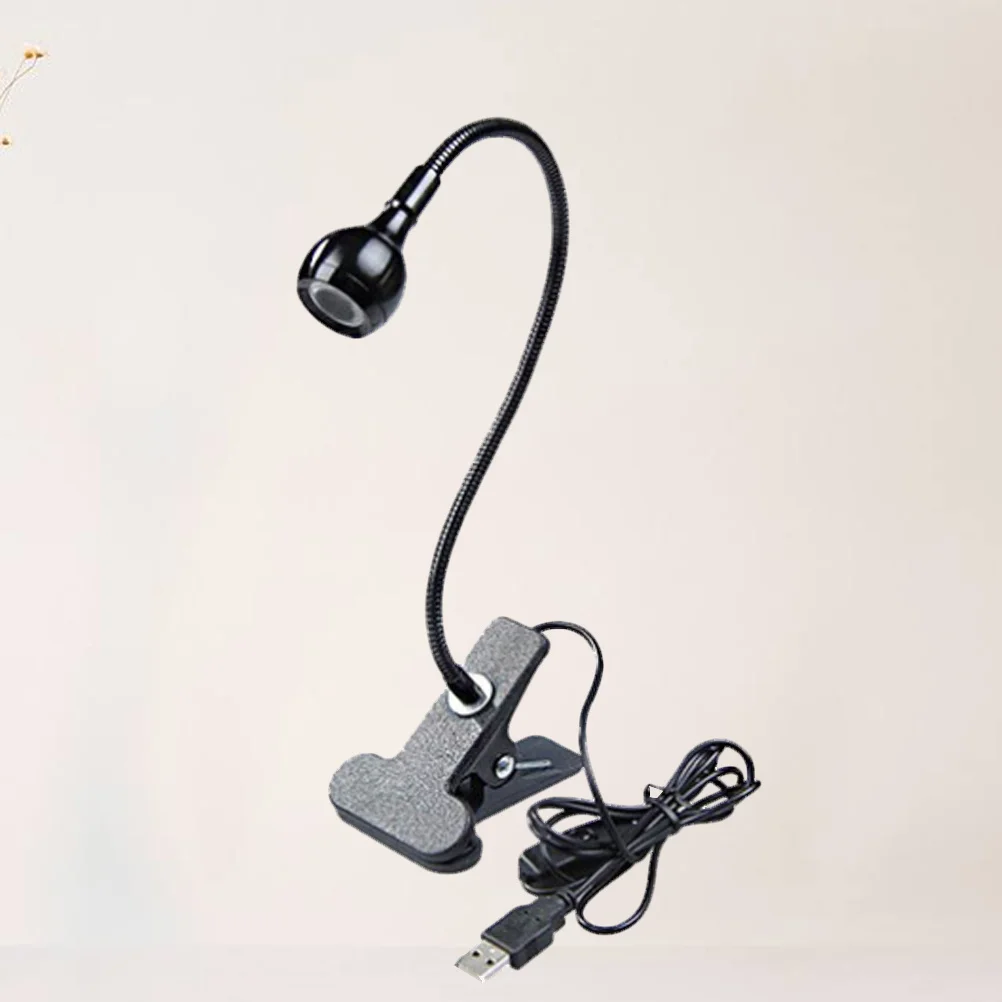 Lámpara de lectura con protección ocular Flexible Usb, luz Led con Clip de 3W para mesita de noche, escritorio de ordenador, lámpara de viaje con cuello de cisne para el hogar, bolsa portátil