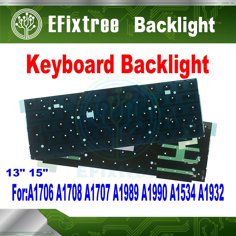MacBook Air Pro 13 "15" 인치 A1706 A1708 A1707 A1990 A1989 A1534 A1932백라이트 시트 연도 2016-2019 용 노트북 키보드 백라이트