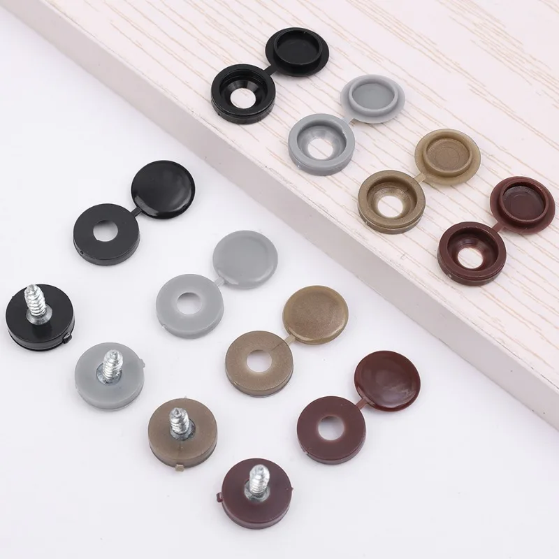 Screw Cover Cap White Black Grey Plastic One-piece Screw Cap Cover Nail Nuts Bolts Decorative Cover Screw Folding Ugly Covers