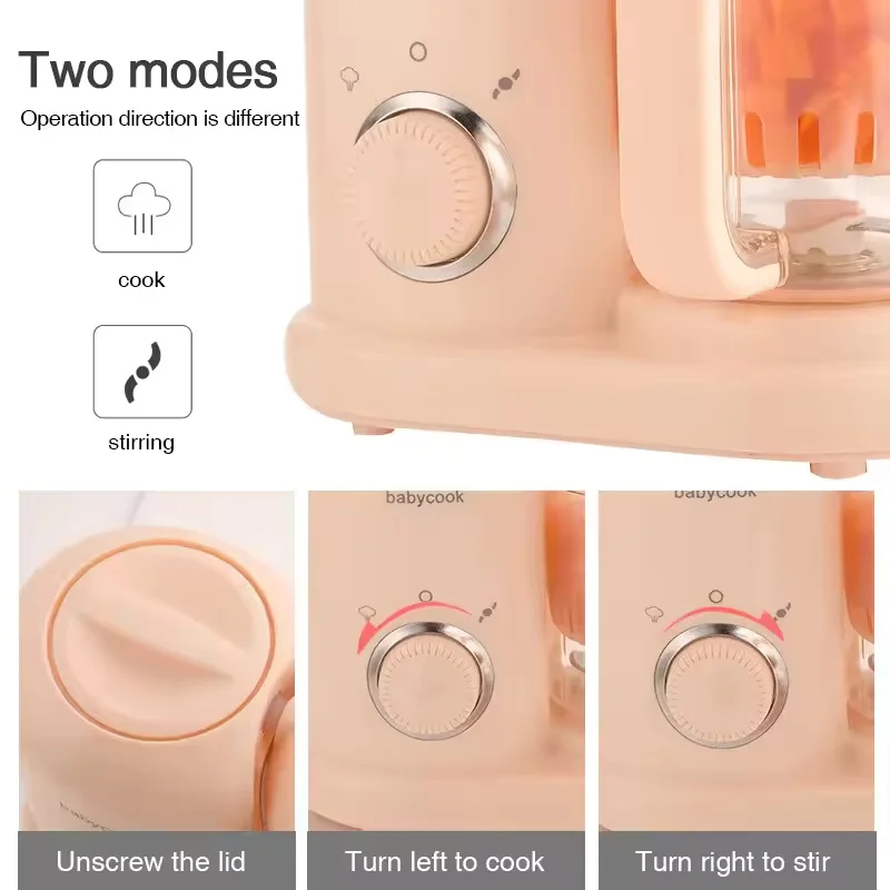 صانع أغذية الأطفال، محضر الطعام التكميلي، مطحنة طعام للأطفال، تبخير، تحريك، آلة الطبخ #3