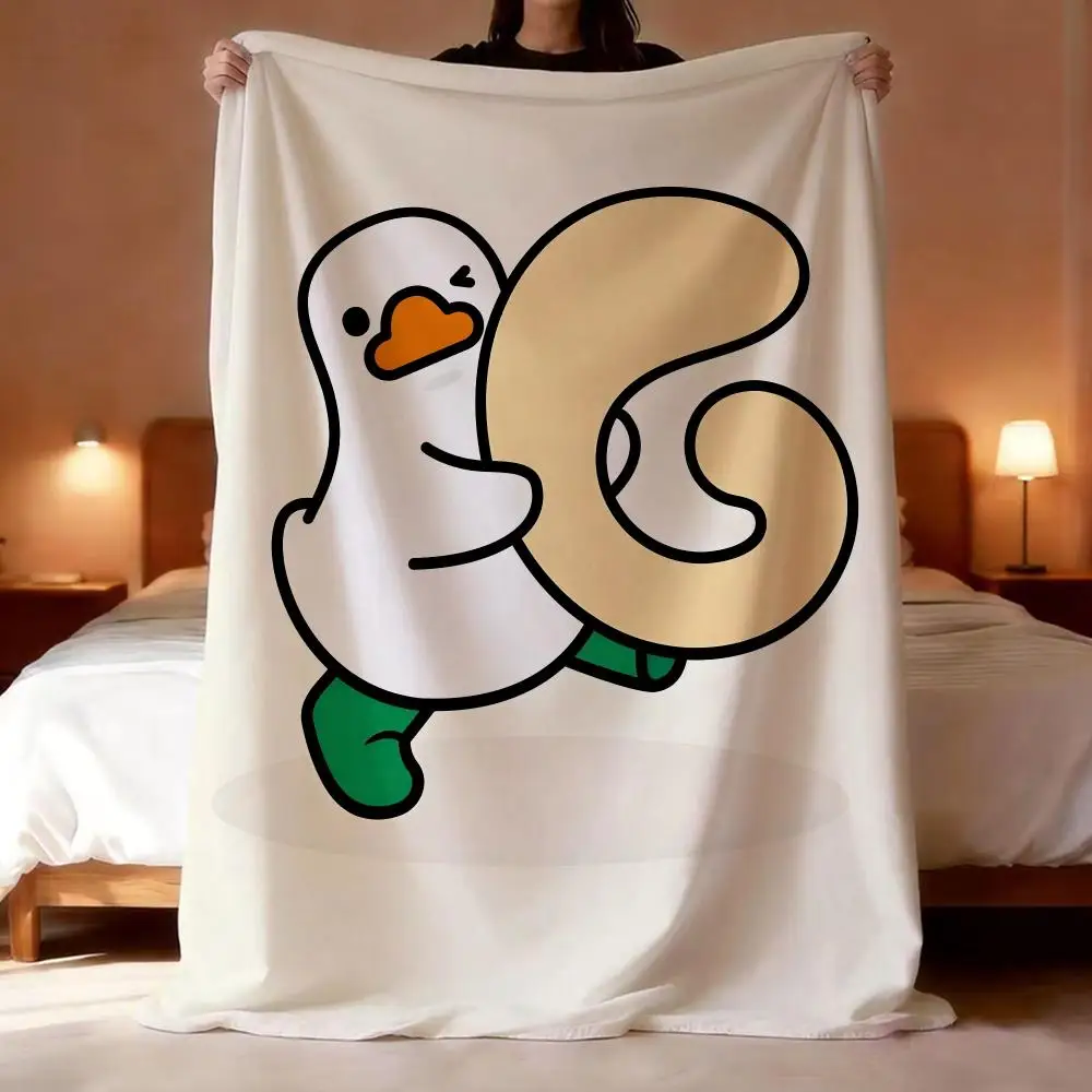 Character Theme Avatar Duck Throw Short Plush Throw Blanket Soft Skin-Friendly Multi-Scene Home Office