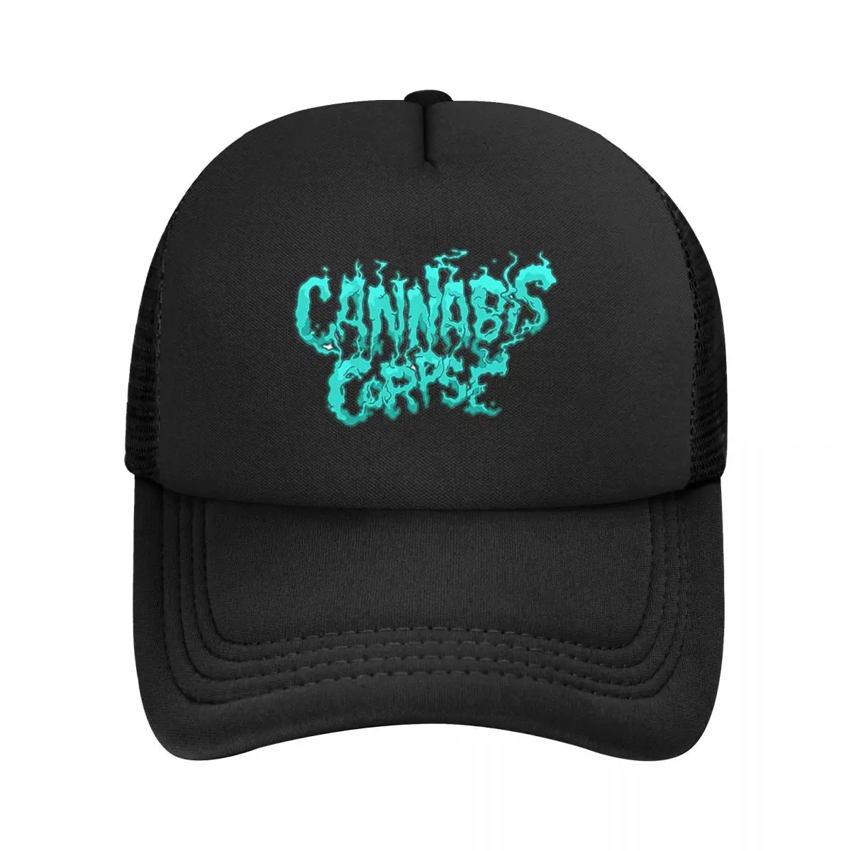 Blue Neon Cannibal Corpse Mesh Baseball Cap Unisex Fashion Trucker Cap Death Metal Band Dad Hat Adjustable Snapback Cap Washable