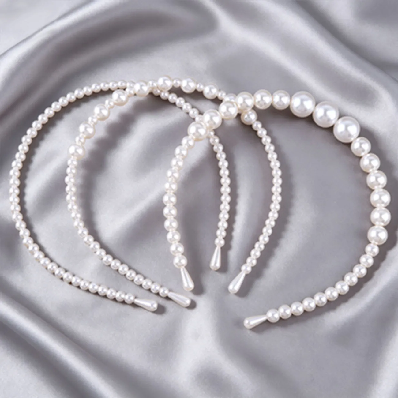 3/4PCS Pearl Beaded Headband Daily All-match Hair Hoop Women Luxury Pearl Hairband Wedding Daily Party Sweet Hairband Gift view 4