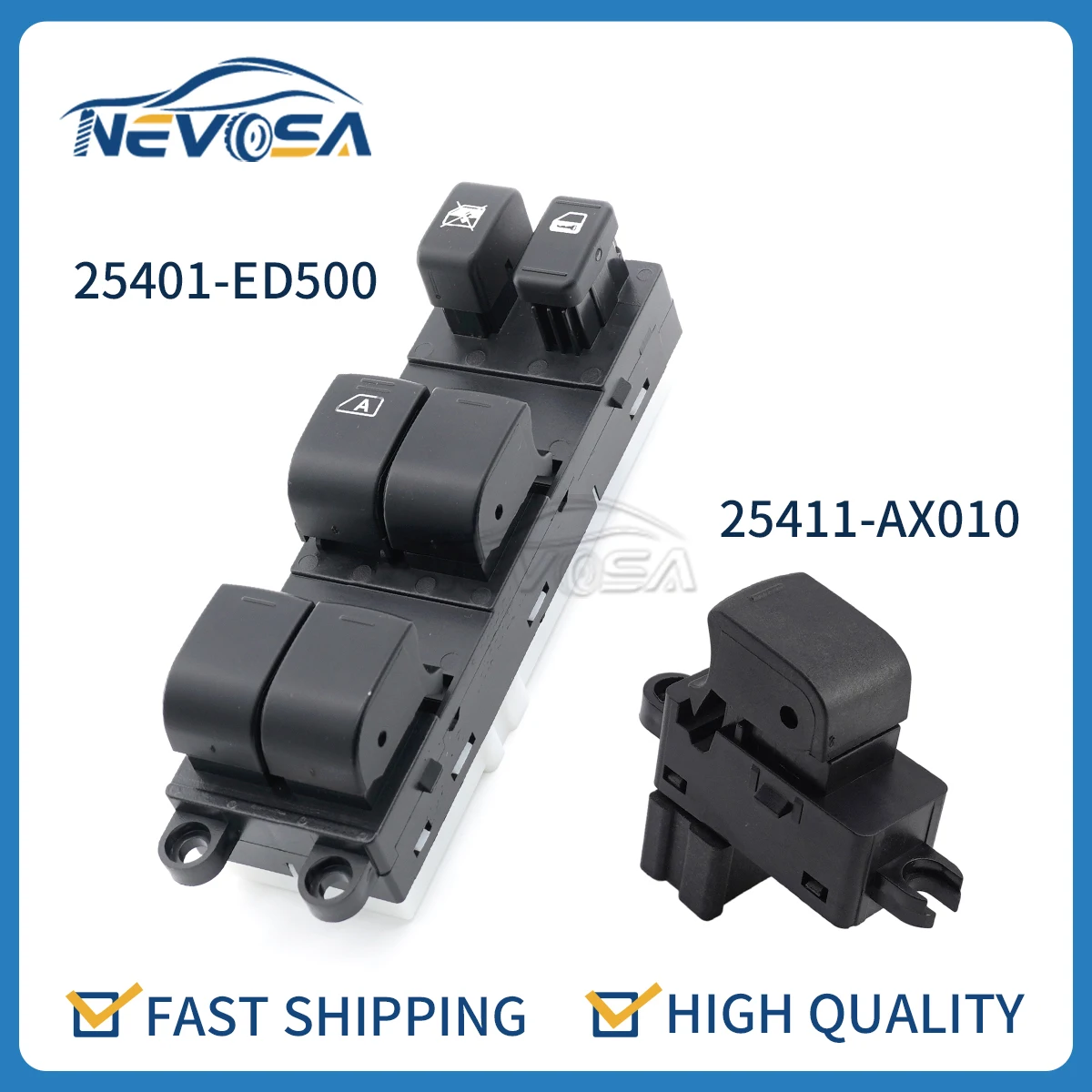 

Nevosa 25411-AX010 25401-ED500 Car Power Window Control Switch Button For 2007 2008-2010 Nissan Tiida C11 SC11 C11Z Versa S SL