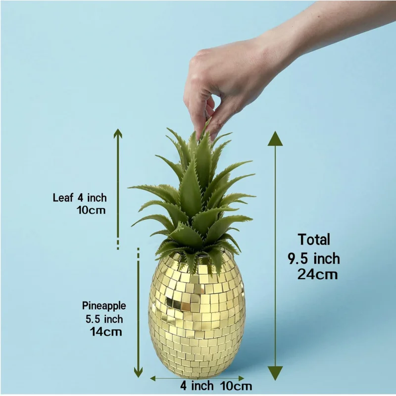 Disco Pineapple Mirror Ball Reflecting Pineapple Decorative Piece Simulating Fruits for Party Table Decoration