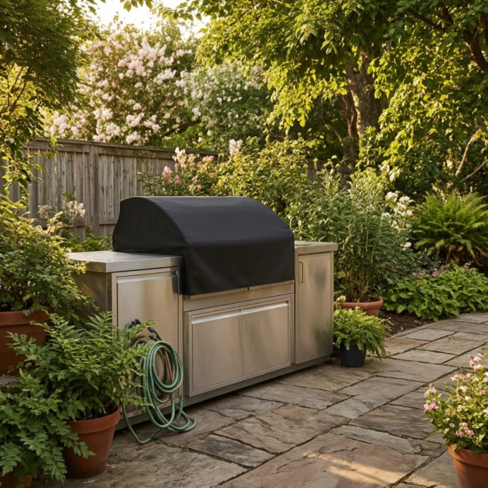 Barbecue Grill Cover Outdoor Fitted Grill Cover Weather-Resistant Sleek-Profile for Patio, Backyard