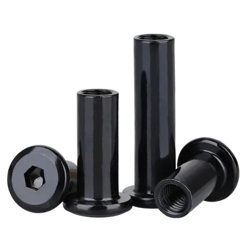 M2 m3 m4 m5 m6 preto 304 aço inoxidável hex soquete hexágono grande cabeça plana rebite conector inserção conjunta manga tampa porca