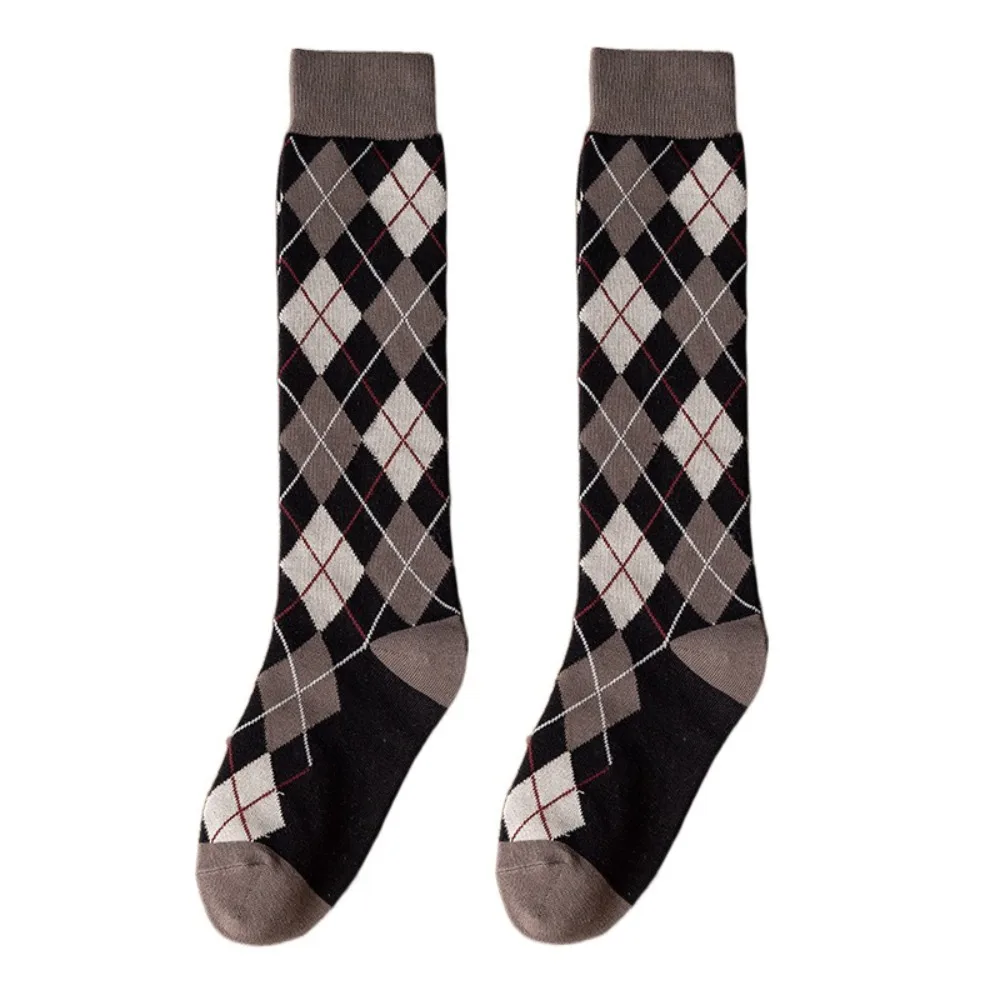 

Клетчатые носки в полоску, уличная одежда, эластичные длинные носки в британском стиле, академическая атмосфера, чулки Harajuku JK, женские чулки для косплея