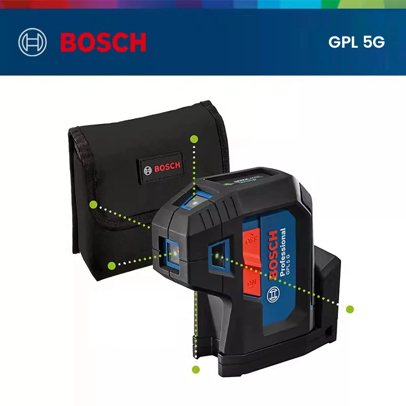 Bosch GPL 3G 3-Point Self-Leveling Laser GPL 5G 5-Points Alignment Laser Level Professional Green Dotting Instrument Laser Level