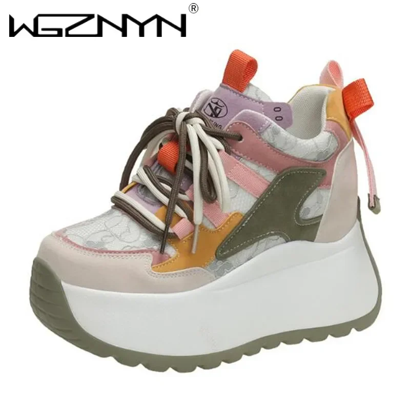 10CM Autumn Chunky Sneakers Fashion Women Shoes Breathable Female Sport Shoes Casual Platform Sneakers Woman Zapatillas De Mujer