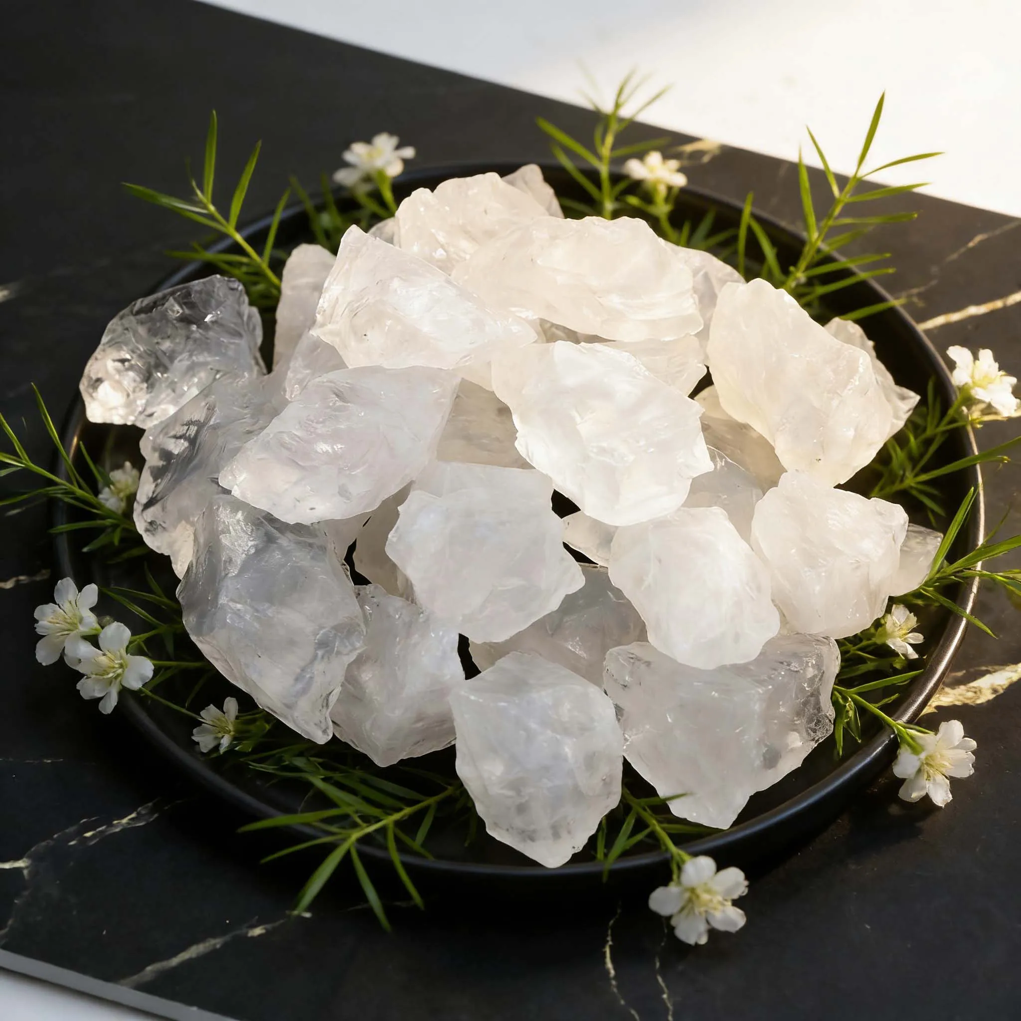 Raw White Crystal Misty Pure White Unique Visual Noise-Reduction Niche Healing Collectible