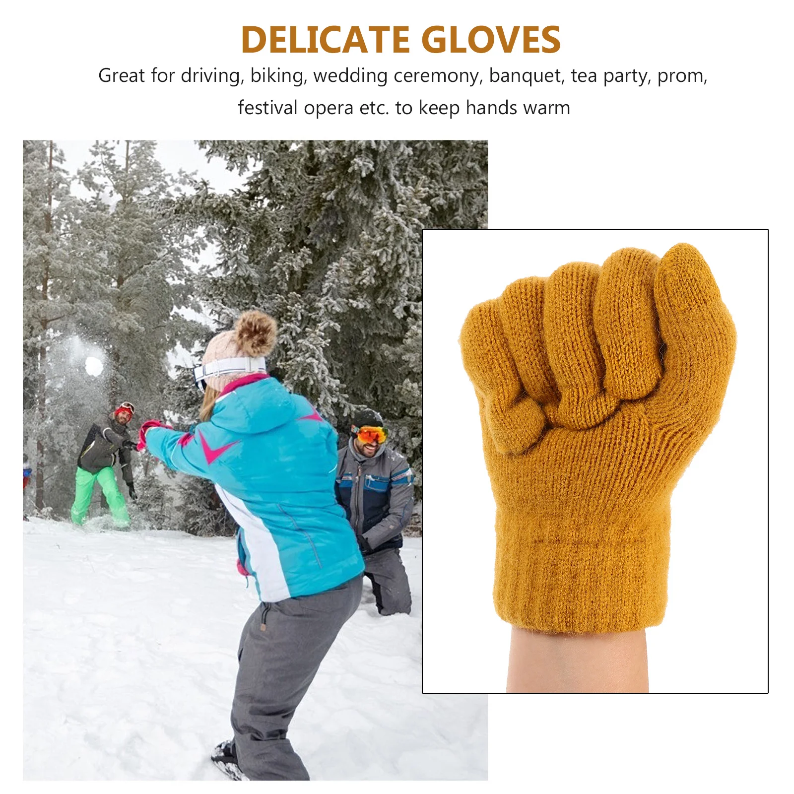 

1Pair Winter Warm Gloves Knitted Touchscreen Gloves for Women Driving Biking Prom Festival Opera Warm Mittens Knitted Mittens