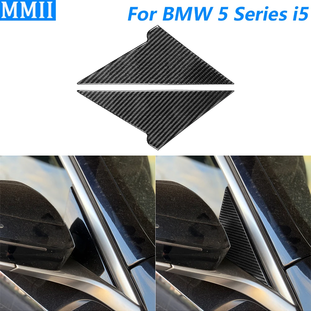 

Для BMW 5 серии i5 G60 G68 2024 2025 из настоящего углеродного волокна, внешняя дверная стойка, треугольная панель, накладка, автомобильные аксессуары, наклейка