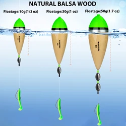 THKFISH 4 pezzi 5in galleggianti da pesca antiscivolo Bobber per Crappie Bass 3in 4in tubo alla deriva boe da pesca in legno galleggianti Bobber pesca alla carpa