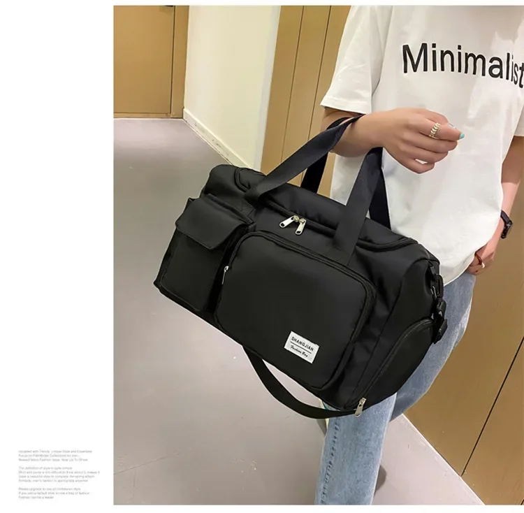 Bolsa de viaje de gran capacidad para mujer, bolsa de gimnasio para fin de semana, bolsas de lona para la noche con comp