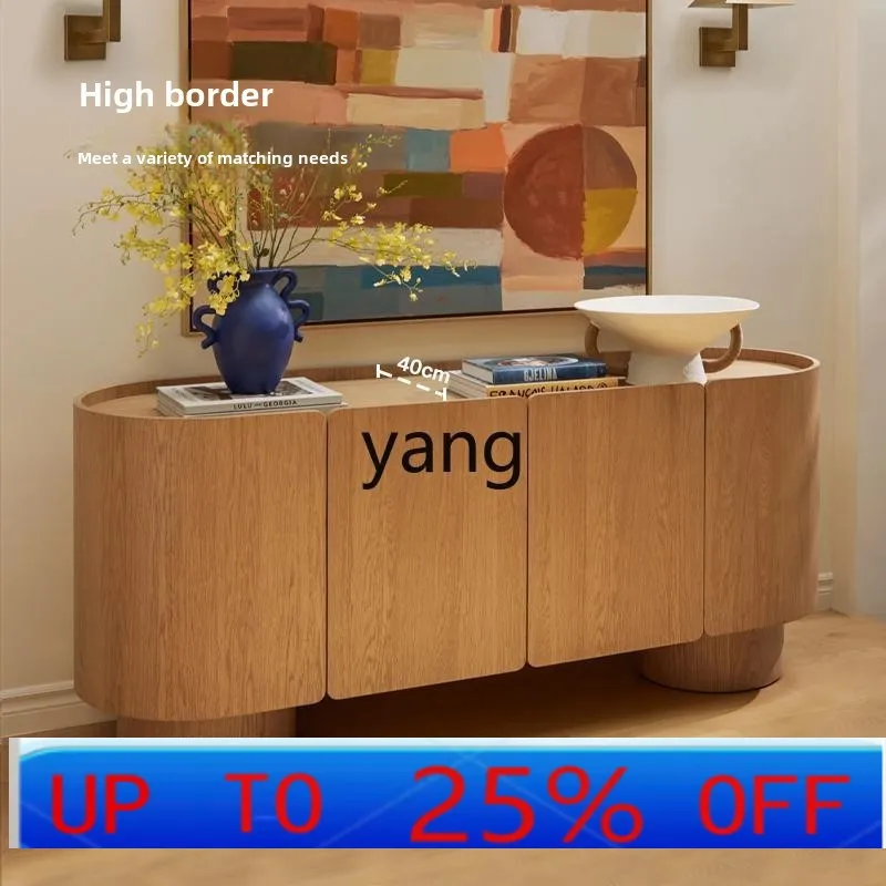 

LHH cream style dining side cabinet living room against the wall storage side cabinet retro log wind
