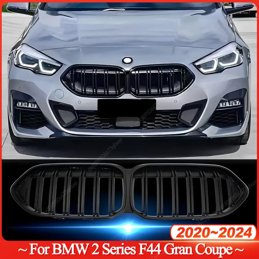 Double Line Front Bumper Grille Gloss Black Racing Grill For BMW 2Series F44 218i 220i M235i 216d 218d 220d Gran Coupe 2020-2024