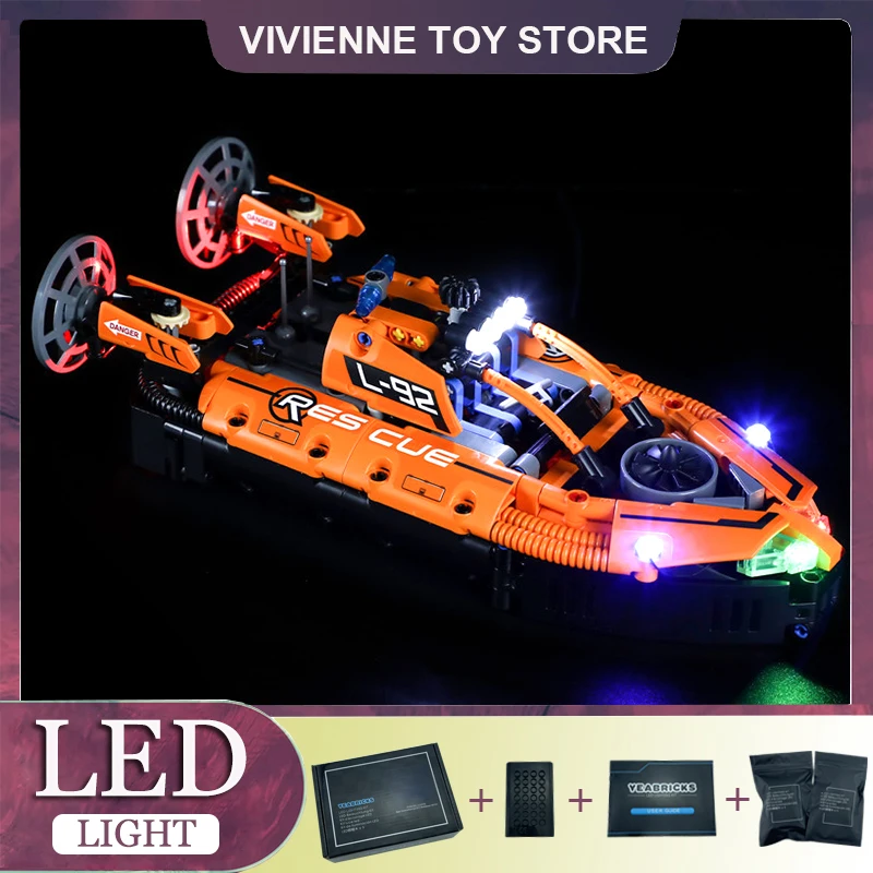 DIY LED Light Kit For LEGO 42120 Rescue Hovercraft (Only LED Light,Without Blocks Model)