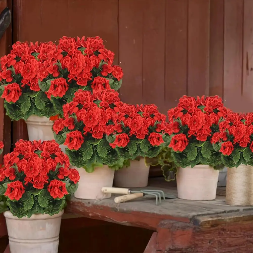 

Artificial Geraniums Decoration Uv Resistant Artificial Flower Realistic Artificial Geraniums for Indoor Outdoor for Wedding