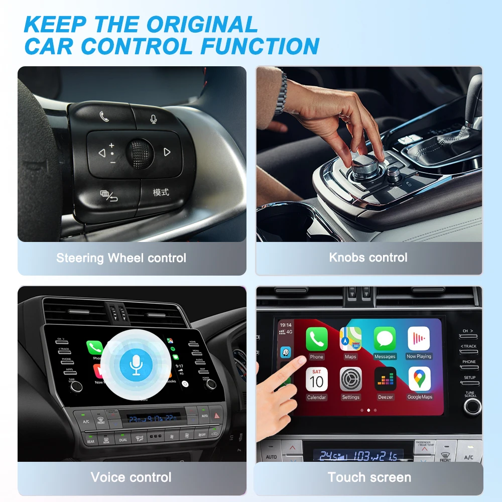 Carplay محول لاسلكي أندرويد السيارات 2in 1 الذكية دونغل 2025 5G WIFI آيفون أندرويد الهاتف لفولفو بنز Mg كيا شيري VW #3