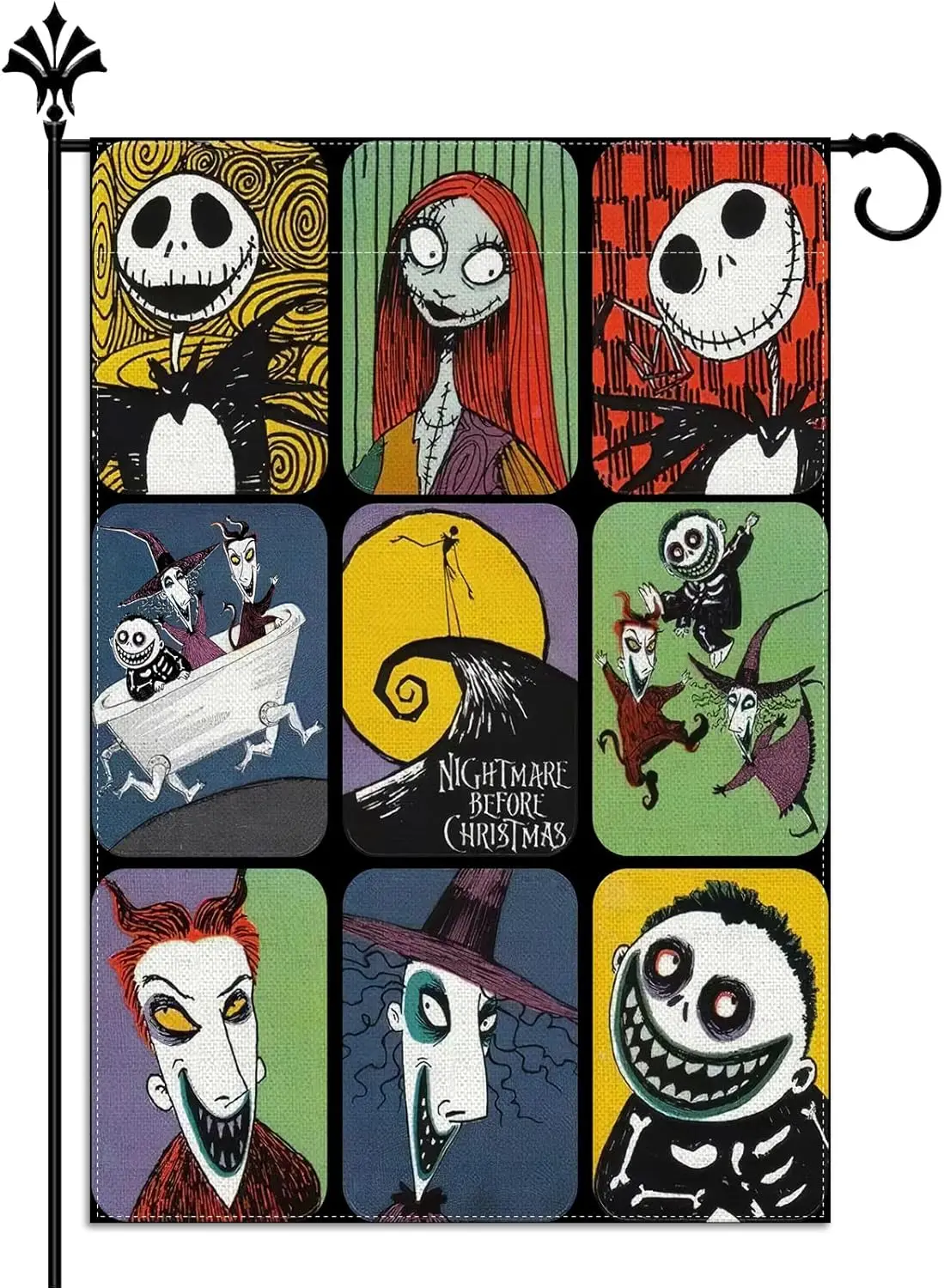 Vohado Nightmare Before Christmas Garden Flag Jack and Sally Halloween Party Decoration Double Sized Yard Sign Outdoor Decor