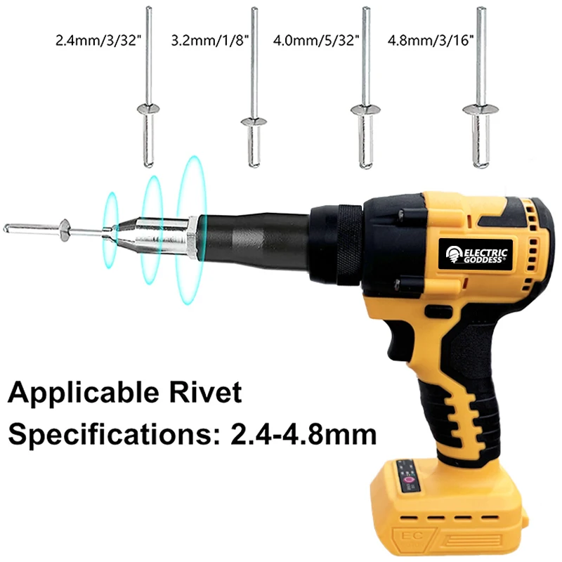 Electric Goddess 10000N Cordless Electric Nail Gun Brushless Rivet Gun Willow Nail Gun Woodworking Tool For Makita 18V Battery