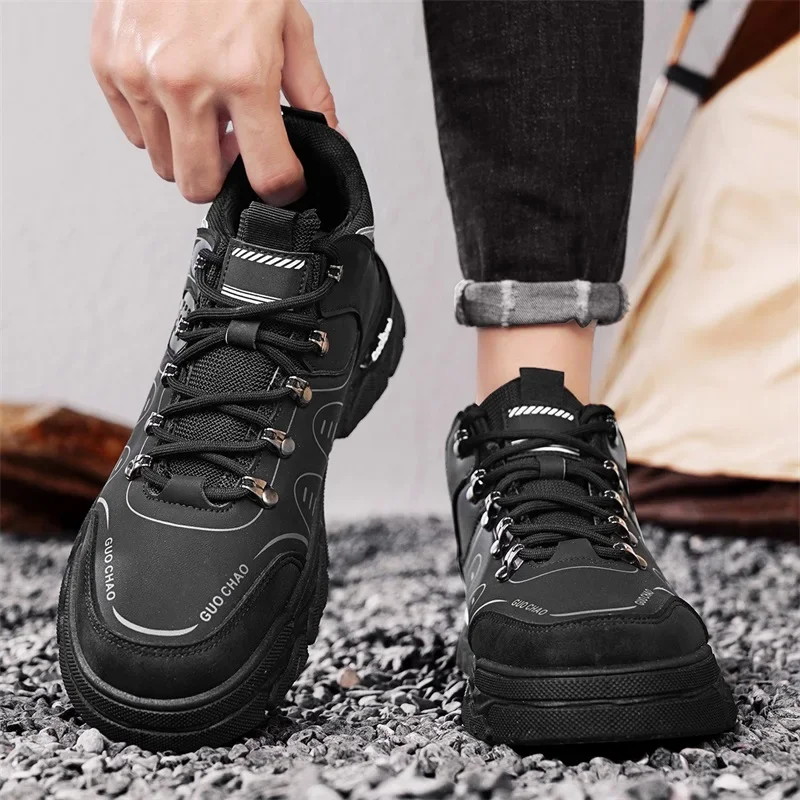 

Leather Sneakers Men Breathable Men Casual Shoes Comfortable Outdoors Hiking Shoes for Men Fashion Men's Shoes Tenis Para Hombre