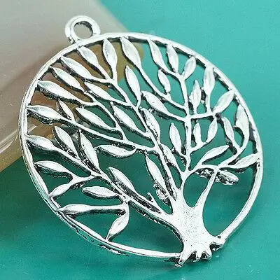 5pcs 36mm,loop:2mm round tree design pendant  H0005