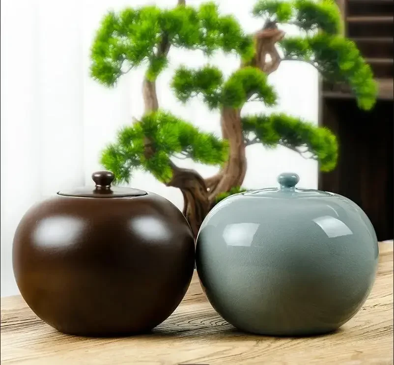 Large Ceramic Tea Caddy Sealed Jar Storage Moisture-proof Box Can Container Organizer Sugar