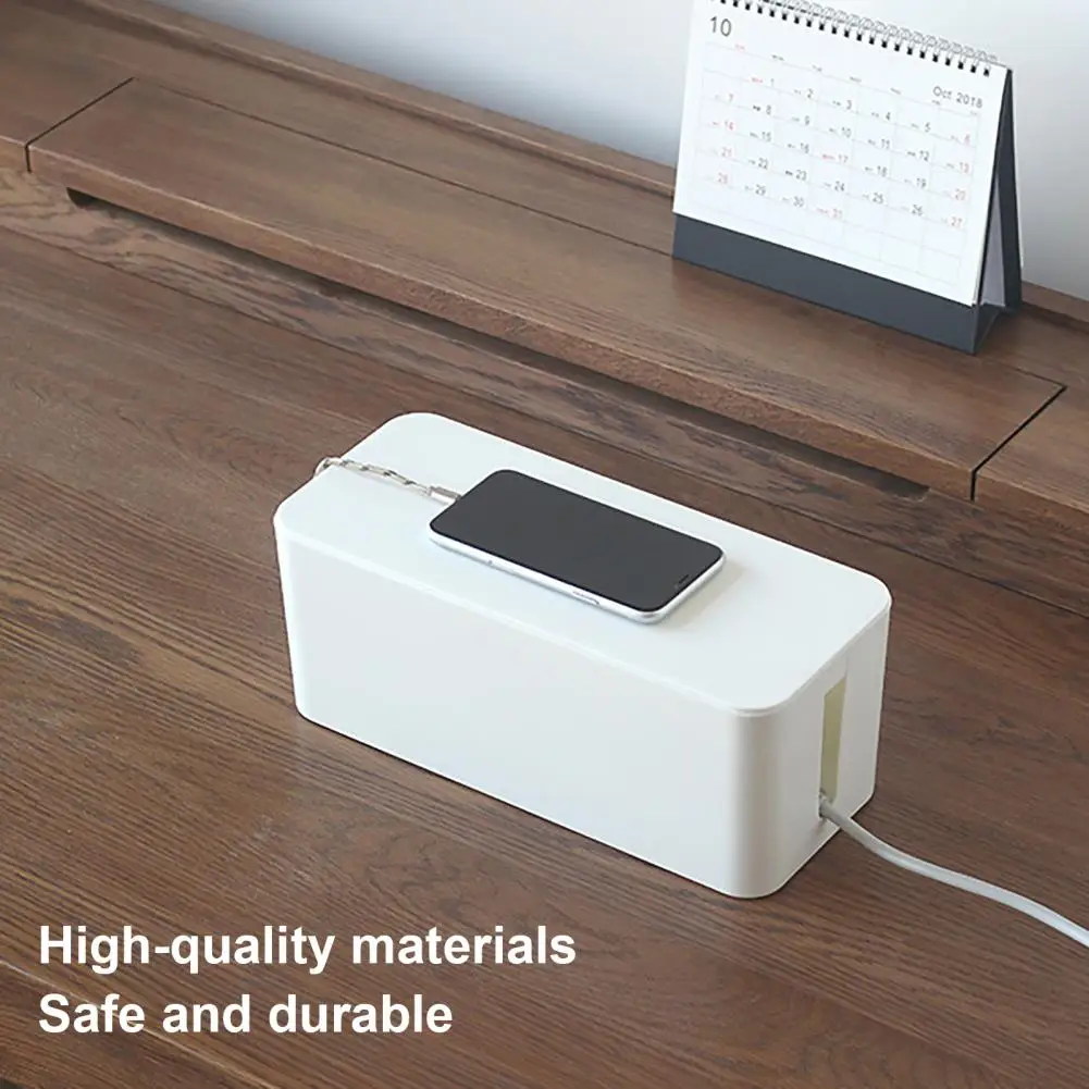 Cable Management Box  Practical Desk Heat Dissipation Power Strip Storage Box  Detachable Cap Power Strip Storage Box