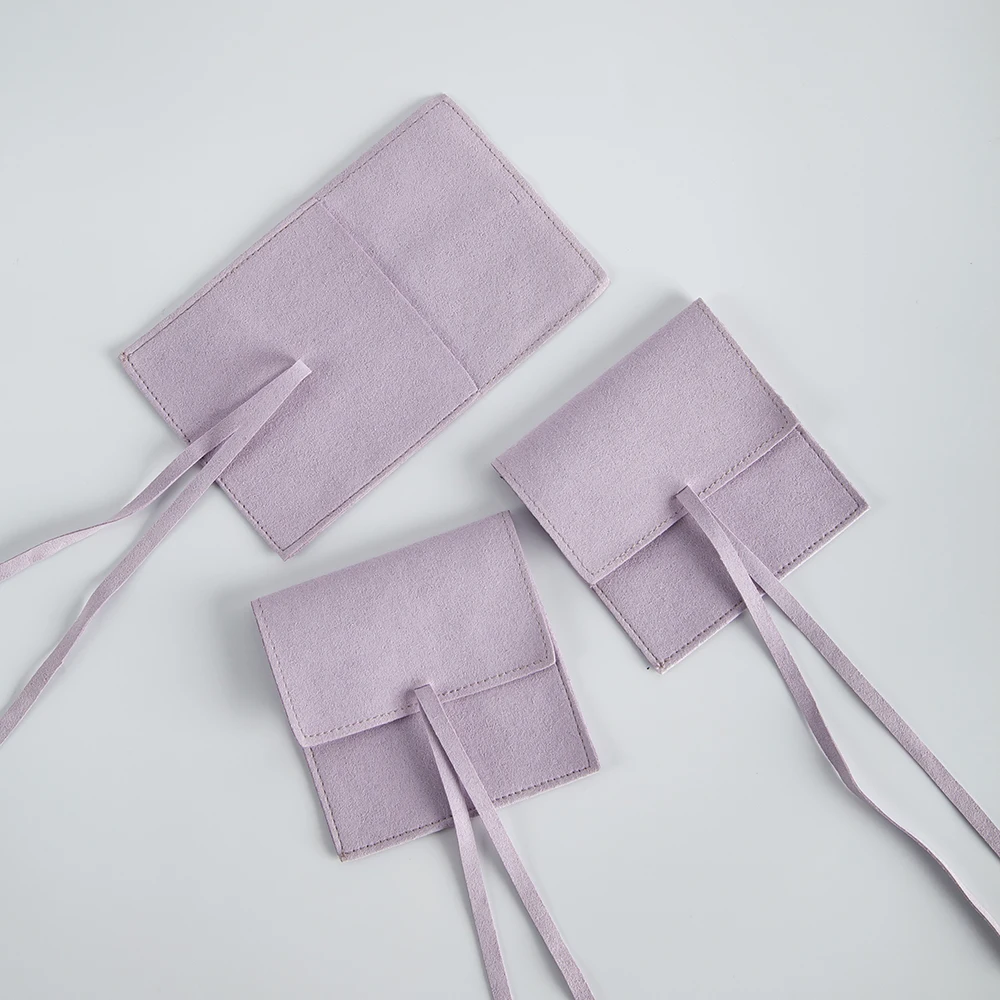 10Pcs Elegant Drawstring Microfiber Envelope Jewelry Storage Pouches