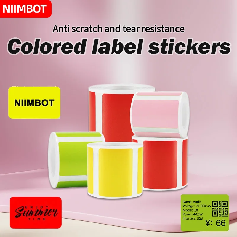 NIIMBOT-máquina de etiquetas B21/B203/B3S, papel de impresión, etiqueta autoadhesiva, impermeable, resistente al aceite, resistente al desgarro