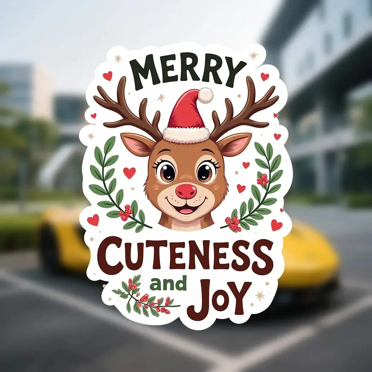 

3 шт./компл. наклейка с изображением оленя «Веселая милая и радость» для автомобиля, мотоцикла, праздничная рождественская наклейка, экстерьер автомобиля, праздник, персонализированный