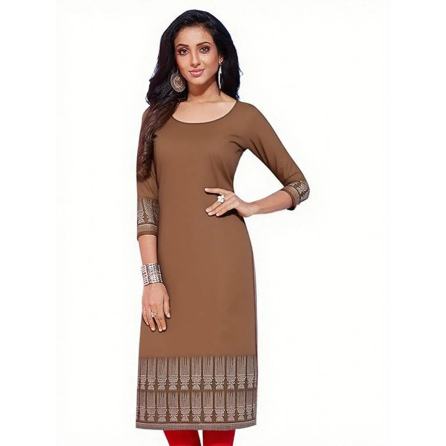 فستان مسلم 2026 كورت نسائي مريح عصري أنبوب مستقيم Abito Donna Musulmana نمط وطني إسلامي بحاشية شق #5