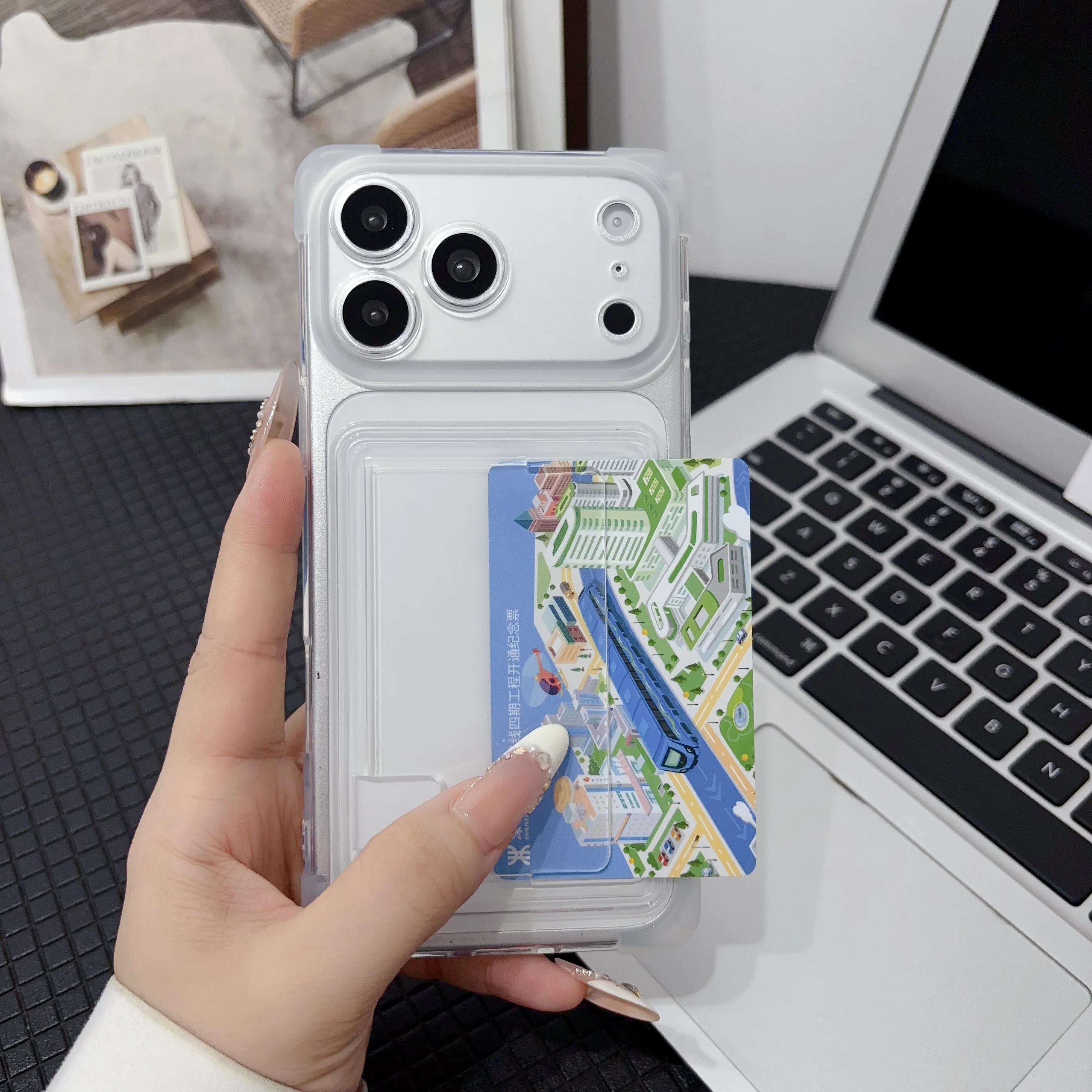 غطاء هاتف شفاف لآيفون 18 17 16 - مراجعة Index Card Holder وسعره