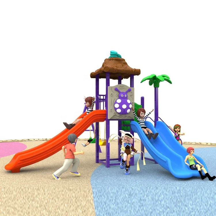 Custom Interesting New Design Outdoor Kids Swing and Slide Playground Set Toys Children Swingset