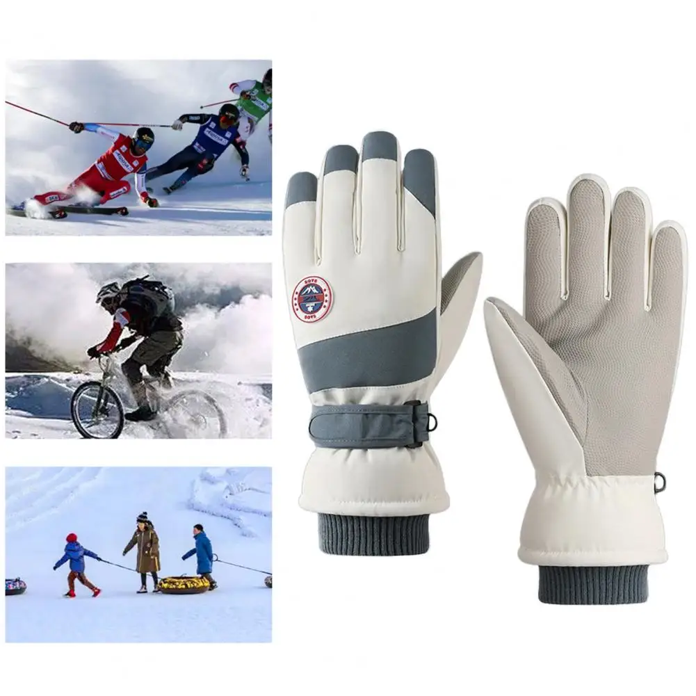 Touch Screen Gloves Premium Women's Ski Gloves Adjustable Fastener Tape Waterproof Windproof Design Thermal Fleece Lining