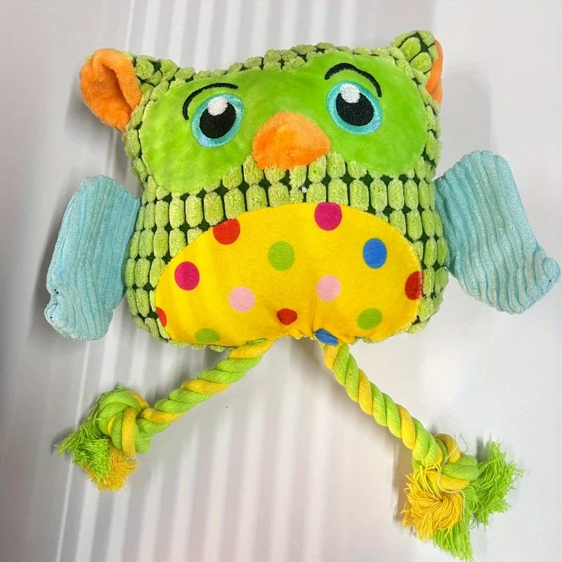 1 قطعة لعبة الكلب القطيفة التفاعلية على شكل بومة رقعة الشطرنج ، تدريب تفاعلي لطحن أسنان الكلاب ، - لعبة متينة للحيوانات الأليفة