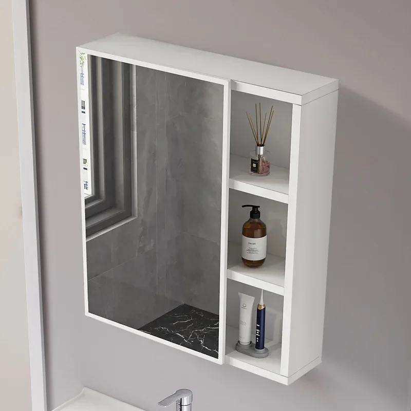Space aluminum bathroom mirror, washroom storage, wall-mounted bathroom mirror cabinet, wall-mounted modern minimalist