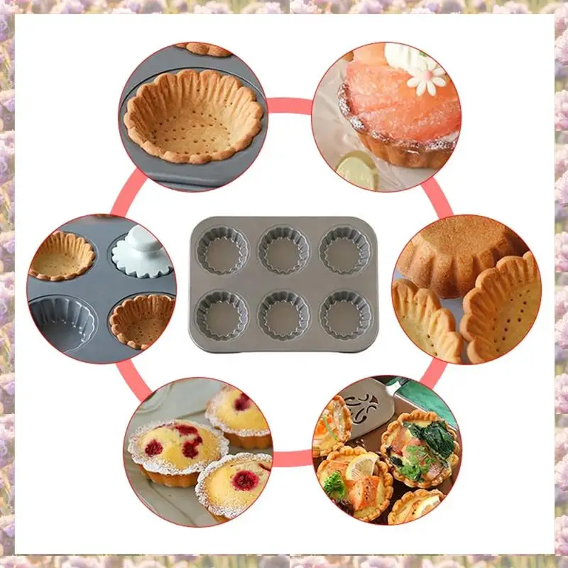 

-FTGT Flower Lace Carbon Steel Bakeware Mold Fruit Egg Tart Mini Cupcake Biscuit Mold Cookie Pie DIY Mould